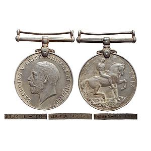 Medals, British War Medal, Silver, George V, awarded to 2154, L-NK Jahangir Khan