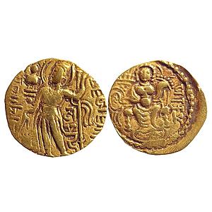 Ancient, Gupta Empire, Gold Dinar of Samudra Gupta I, Gold Dinar of Javelin Type (Standard