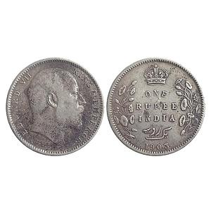British India, Edward VII, 1903 AD, Calcutta Mint, Silver Rupee
