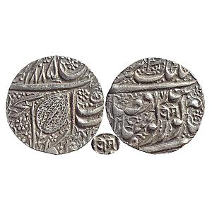 IK, Sikh Empire, Ranjit Singh, Amritsar mint, "Nanak Shahi" couplet, Silver Rupee
