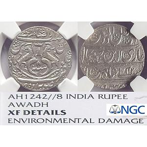 IPS, Awadh State, Ghazi-ud-din Haider, Dar al-saltanat Lakhnau Suba Awadh Mint, NGC Graded