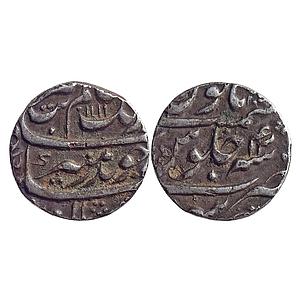 Mughal, Aurangzeb, Sahrind Mint, “Badar-e-munir” Couplet, Silver Rupee