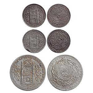 IPS, Hyderabad State, Mir Mahbub Ali Khan, Mir Usman Ali Khan, Set of 3 coins, Silver "Rup