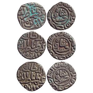 Delhi Sultan, Nasir Al-Din Khusru, Set of 3 coins, Billon Two Gani