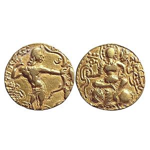 Ancient, Guptas, Chandragupta II, "Lion-Slayer type" Gold Dinar