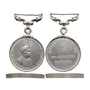 Baroda State, Meritorious Service Medal (Military), Silver Medal