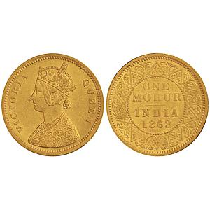 British India Victoria Queen 1862 Gold Mohur