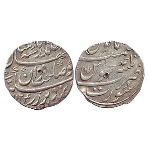 Mughal, Jahandar Shah, Surat Mint, "saheb-e-qiran" couplet, Silver Rupee