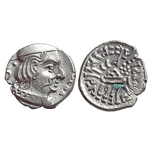 Ancient, Western Kshatrapas, Kardamaka Family, Rudrasimha II S/o Svami Jivadaman, Silver D