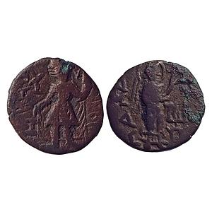 Ancient, Kushanas, Kanishka I, Copper "1/4 Drachma"