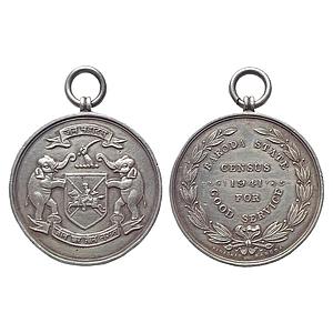 Baroda State, Census Medal, Silver Medal
