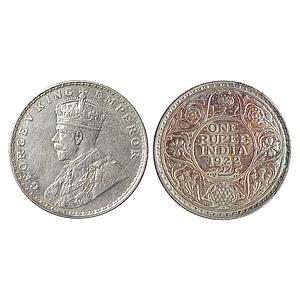 British India, George V, 1922 AD, Bombay Mint, Silver Rupee