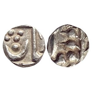 IPS, Jaipur State, Sawai Jaipur Mint, INO Muhammad Akbar II, Silver "1/16 Rupee or One Ann
