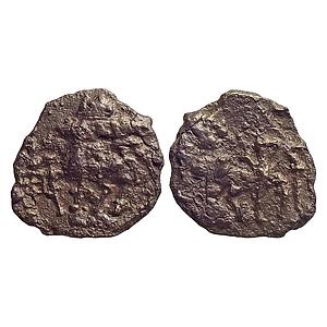 Ancient, Kaushambi, Vatsa Region, Double lanky bull type, Cast Copper Unit
