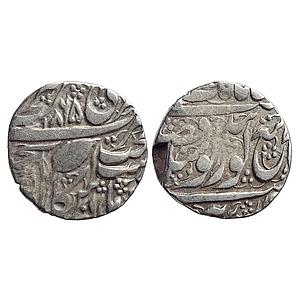 IK Sikh Empire Ranjit Singh VS 1865 Amritsar Mint Nanakshahi Couplet Silver Rupee