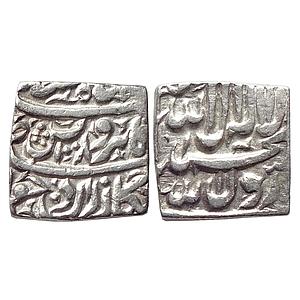 Mughal Akbar Bangala Mint with a Poetic Couplet Silver Rupee