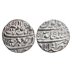 Mughal, Aurangzeb, Zafarabad Mint, "Meh-re-Munir"‬ couplet, Silver Rupee