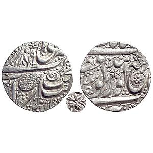 IK, Sikh Empire, Ranjit Singh, VS 1879, "Nanakshahi" couplet, Amritsar Mint, Silver Rupee