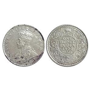 British India, George V, 1922 AD, Bombay Mint, Silver Rupee