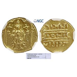 Vijayanagar Empire, traditionally attributed to Venkitapati Raya III, Gold Half Varaha