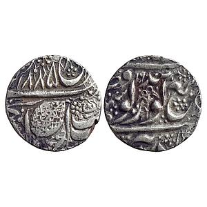 IK, Sikh Empire, Ranjit Singh, VS 1885/19(00), Amritsar Mint, Nanakshahi Couplet, Silver R