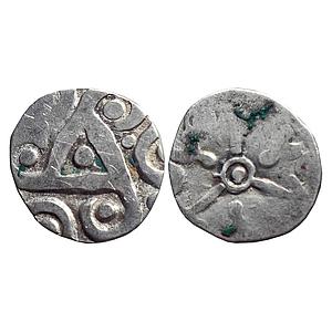 Ancient, Punch Marked Coinage from Upper Yamuna Basin, Sugh / Babyal series, Silver "1/2 k