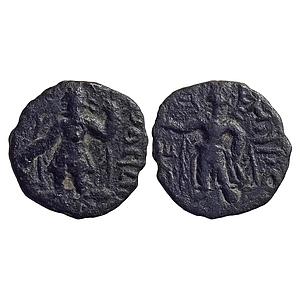 Ancient Kushanas Kanishka I Mithra type Copper Quarter Tetra Drachm
