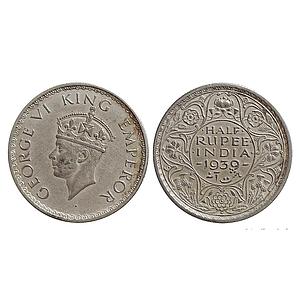 British India George VI 1939 AD Head type II Obv. A Rev I short terfoils Calcutta Mint Sil