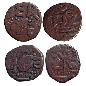 IK Sikh Empire Amritsar Mint Nanakshahi type Set of 2 Coins Copper Paisa