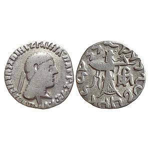 Ancient Indo-Greeks Apollodotus II Silver Drachm