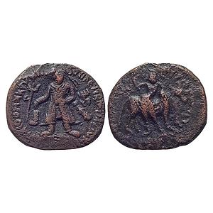 Ancient Kushans Vima Kadphises Copper Tetradrachm
