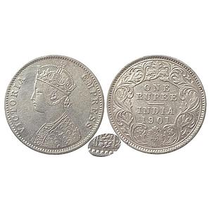British India Victoria Empress 1901Calcutta Mint Mule Silver Rupee