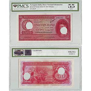 India Notes of Indo Portuguese Territories 50 Rupias Antonio Dos Santos Viegas & Artur Men