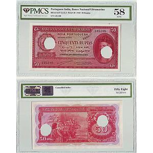 India Notes of Indo Portuguese Territories 50 Rupias Antonio Dos Santos Viegas & Artur Men