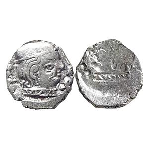 Ancient Western Kshtrapas Kardamaka Family Vishvasena son of Bhartrudama A brockage (lakhi