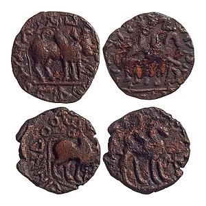 Ancient Kushanas Vima Takto Set of 2 Coins Copper Tetradrachm