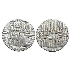 Mughal Akbar Bhakkar Mint Silver Rupee
