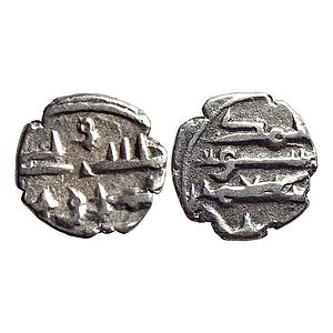 Habbarid Amirs of Mansurah Sind Amir Umar-IV NM ND Silver Damma Qanhari Dirham