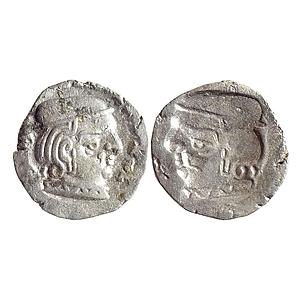 Ancient Western Kshatraps Kardamaka family Gujarat Brockage Lakhi Silver Dramma