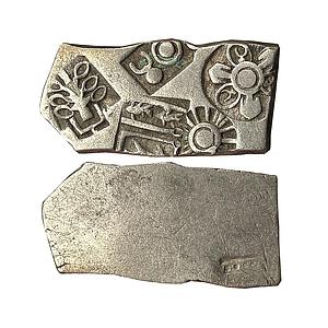 Ancient Punch Marked Coinage Mauryan Magadha Imperial Silver Karshapana