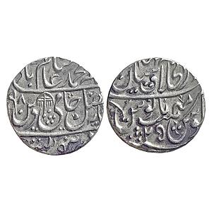 Mughal Shah Alam II Dar ul-Khilafat Shahjahanabad Mint kaaf below the shah of shahjahanaba