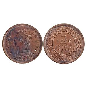 British India Victoria Empress 1895 AD Calcutta Mint Copper 1/2 Pice
