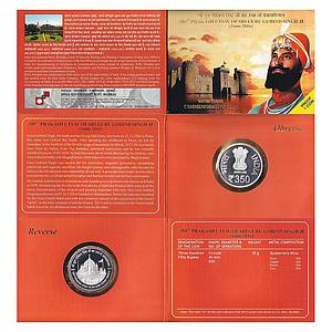 Republic India Proof Set 350th Prakash Utsav of Sri Guru Gobind Singh Ji Silver 350 Rupees