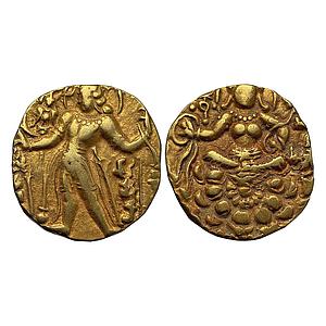 Ancient Guptas Chandragupta II Archer type with long sword Gold Dinara