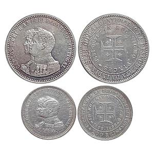 Portugal Carlos I 1898 AD 400th Anniversary of Discovering India 1498-1898 Silver 500 & 20