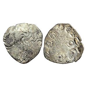 Ancient Whorl coin type of the Northern Upper Ganga region Silver PMC Vimshatika