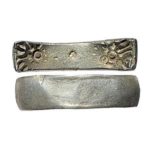 Ancient Punch Marked Coinage Gandhara Mahajanapada Bent Bar Silver 1 Shatamana