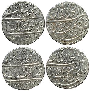 Mughal Muhammad Shah Dar-ul-Khilafat Shahjahanabad Mint Set of 2 Coins Silver Rupee
