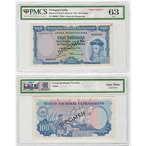 Portuguese India 'SPECIMEN' 100 Escudos Afonso de Albuquerque