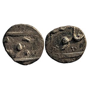 Mughal Aurangzeb Khujista Mint Silver 1/8 Rupee